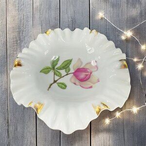 Mitterteich Bavaria Germany Fine Porcelain Dish Plate Trinket Holder Ruffled VTG